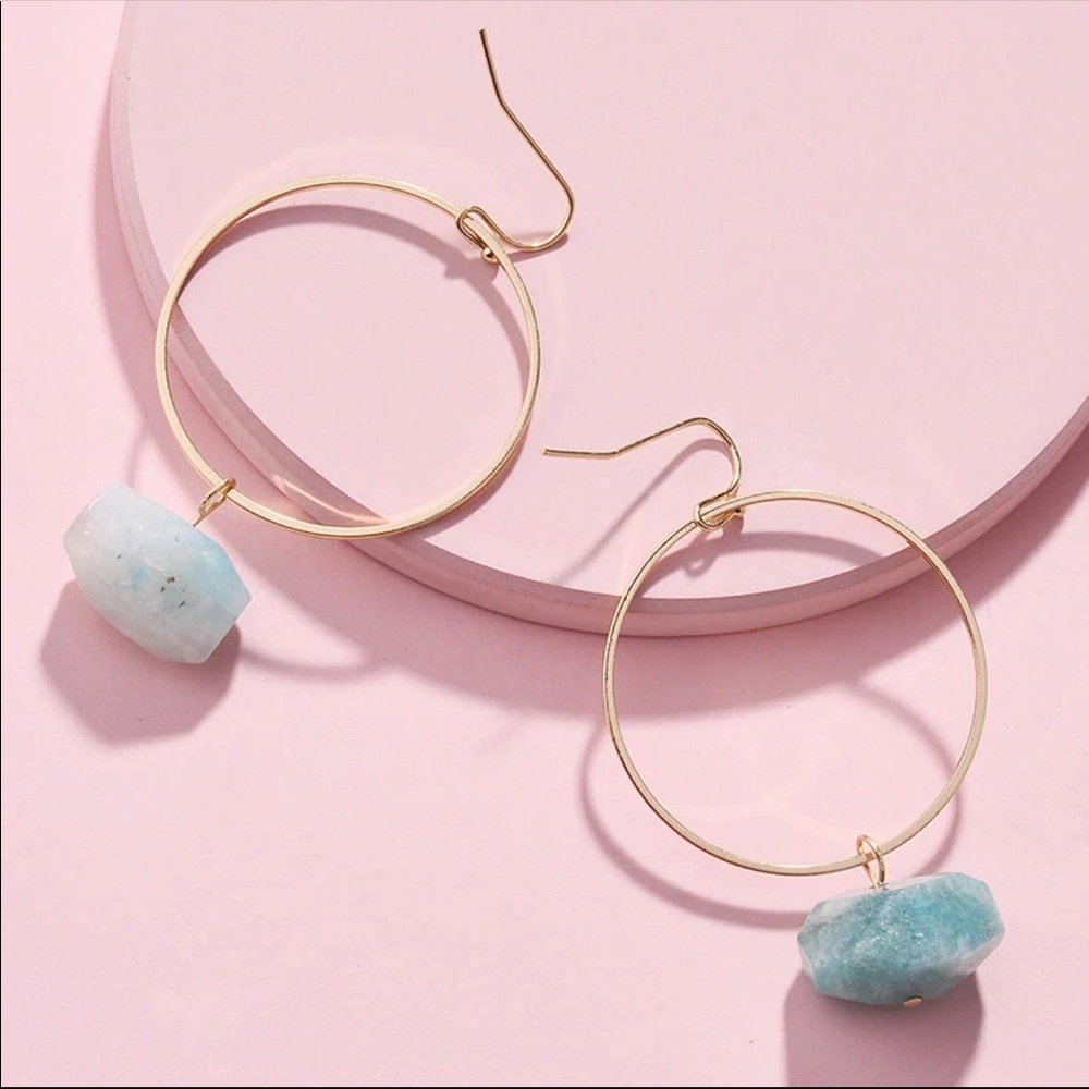 FP Chalcedony Hoop Earrings - Picture 2 of 4
